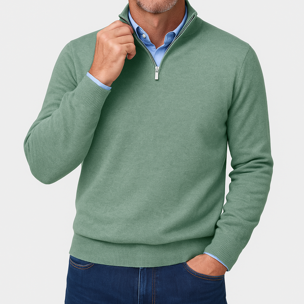 Light Quarter Zip Pullover For Men Breathable Knit Slim Fit Comfort And Layering