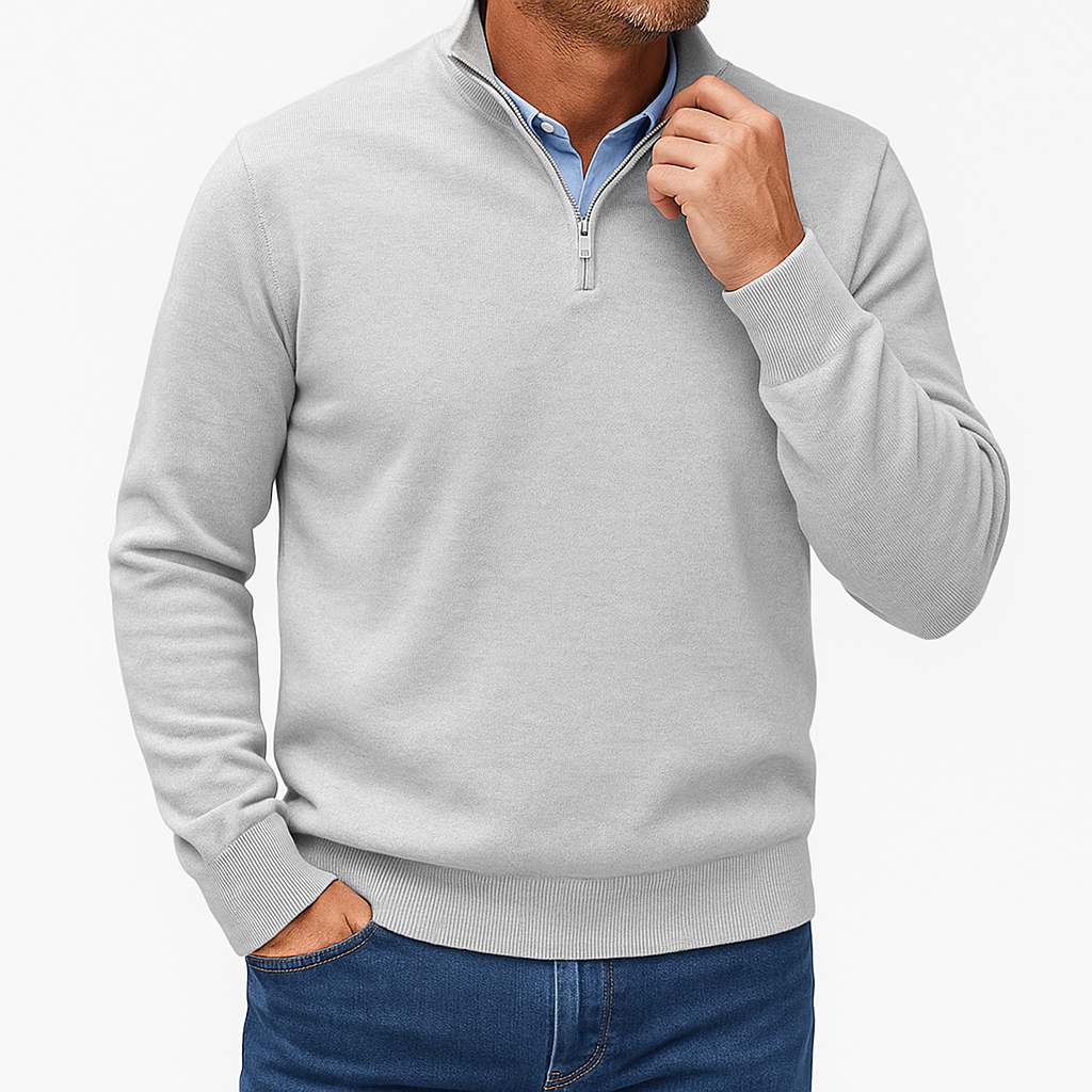 Light Quarter Zip Pullover For Men Breathable Knit Slim Fit Comfort And Layering