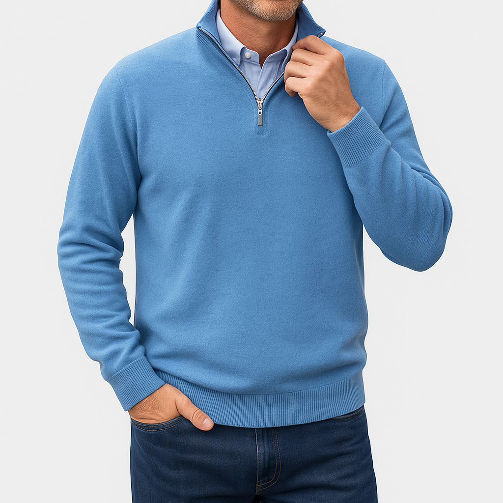 Light Quarter Zip Pullover For Men Breathable Knit Slim Fit Comfort And Layering