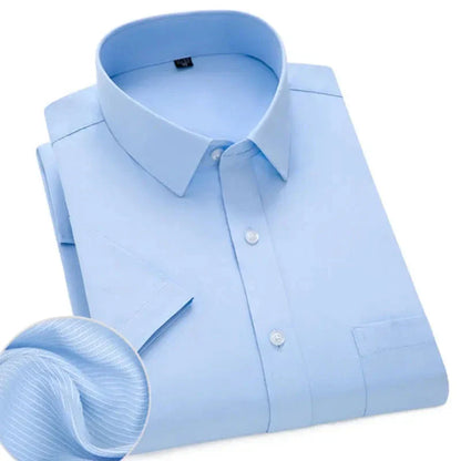 Lightweight Short Sleeve Shirt For Men Wrinkle Free Easy Care Comfort For Modern Professionals