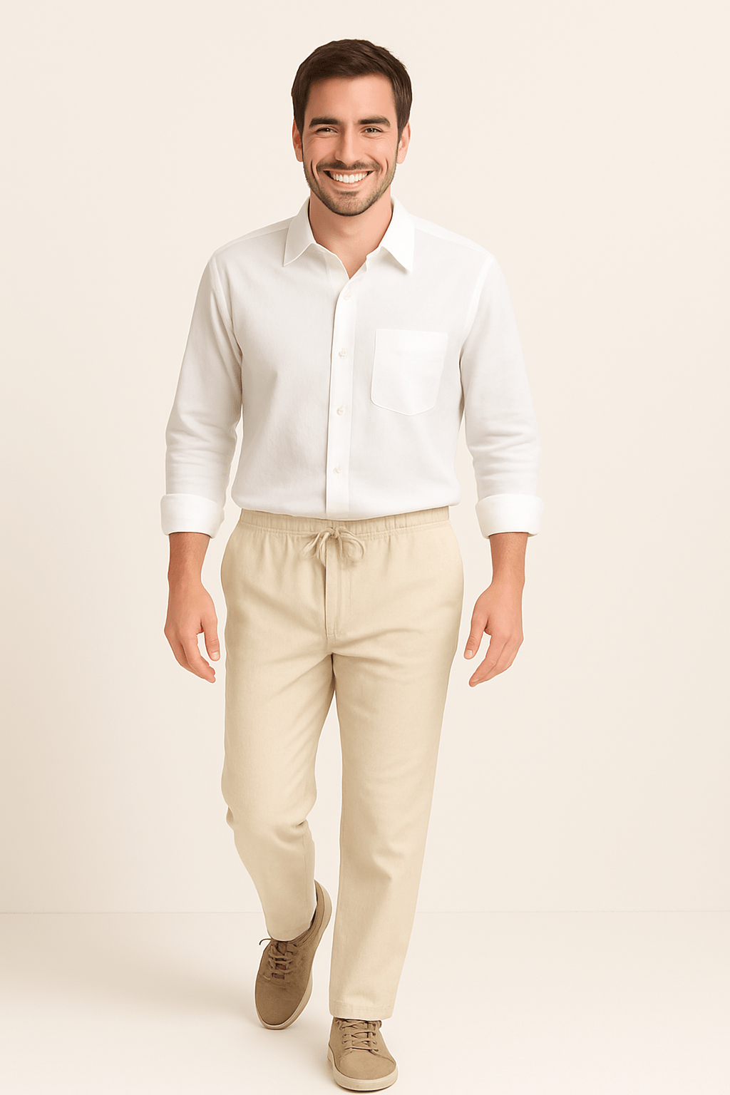 Linen Shirt and Drawstring Linen Pants Set for Lightweight Comfort and Relaxed Summer Style