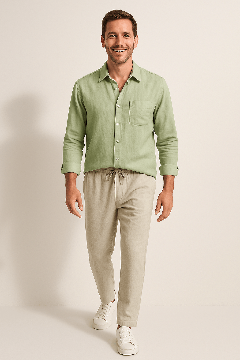 Linen Shirt and Drawstring Linen Pants Set for Lightweight Comfort and Relaxed Summer Style