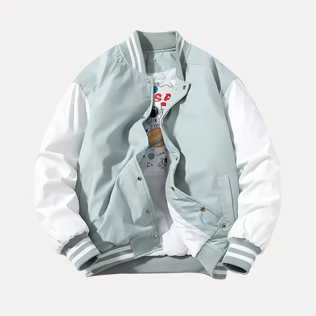 Liam Patchwork Detachable Hood Varsity Jacket