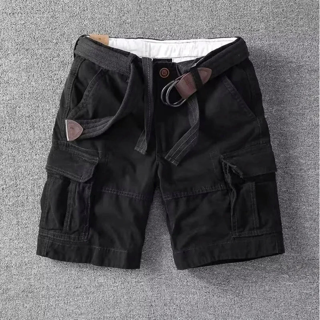 Liam Belted Cargo Shorts for Outdoor Adventure and Everyday Wear with Multi Pocket Utility and Breathable Cotton
