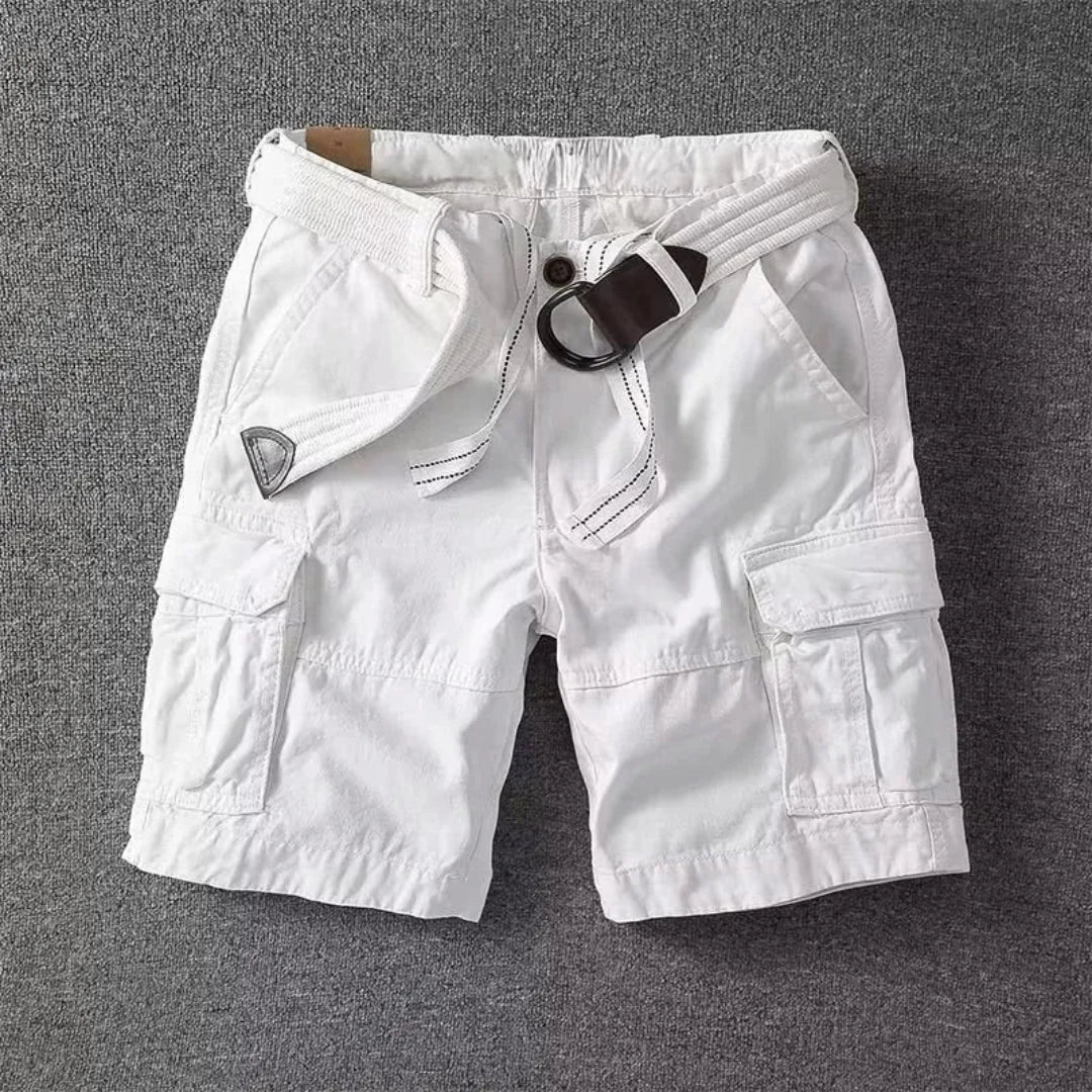Liam Belted Cargo Shorts for Outdoor Adventure and Everyday Wear with Multi Pocket Utility and Breathable Cotton