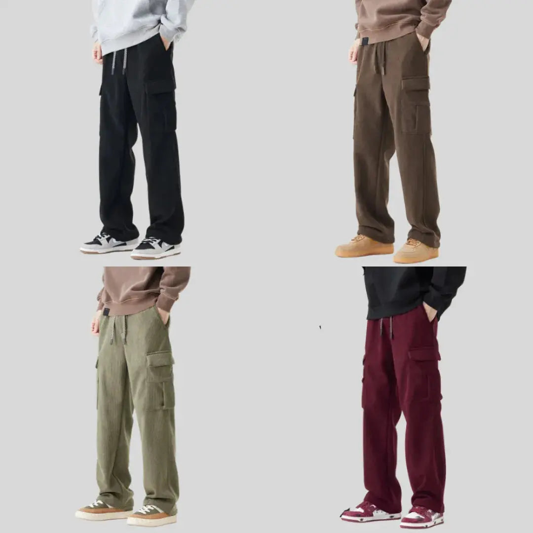 Men's Tactical Corduroy Cargo Pants For Outdoor And Urban Wear With Multiple Cargo Pockets