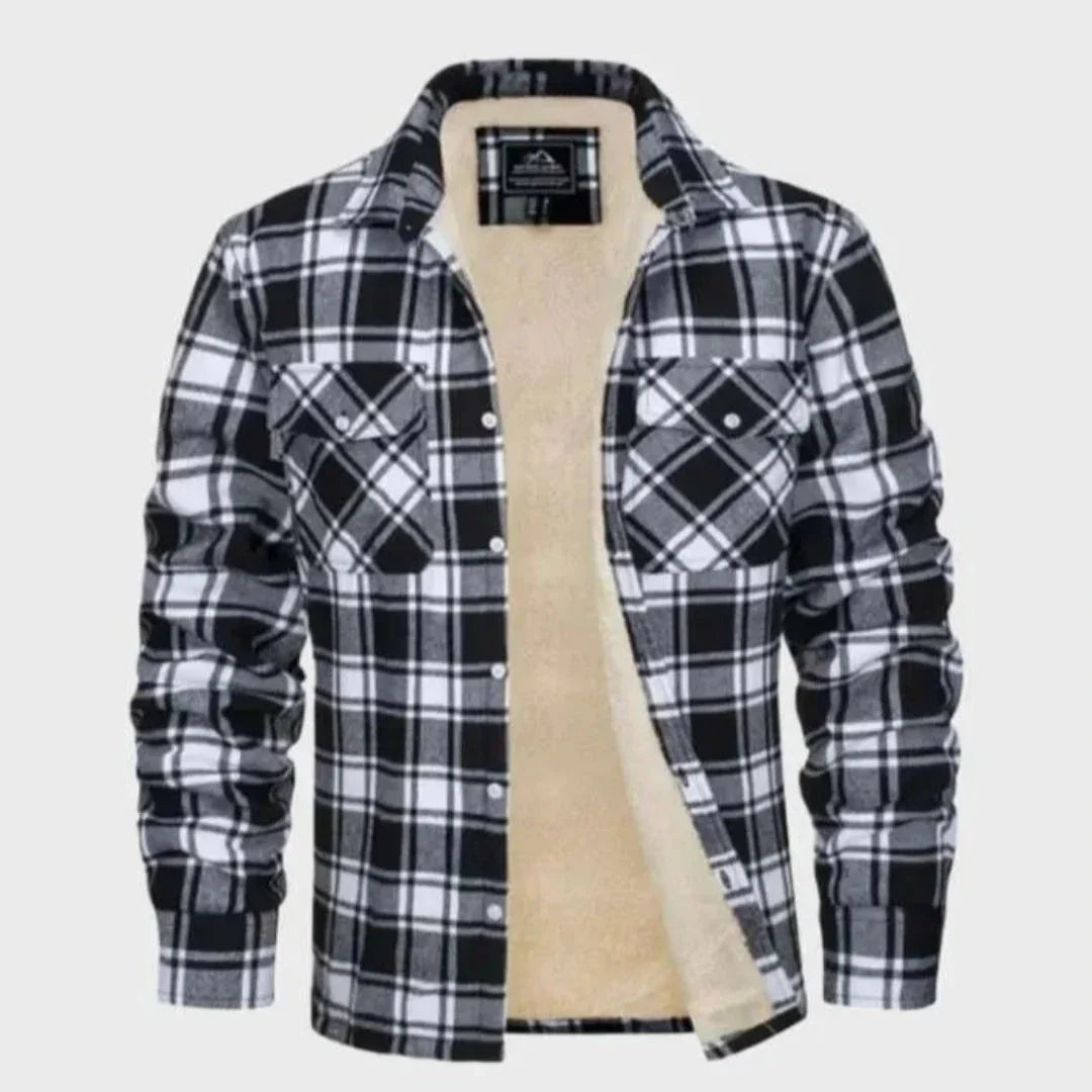 Liam Sherpa-Lined Flannel Jacket For Men Rugged Plaid Coat With Cozy Sherpa Lining