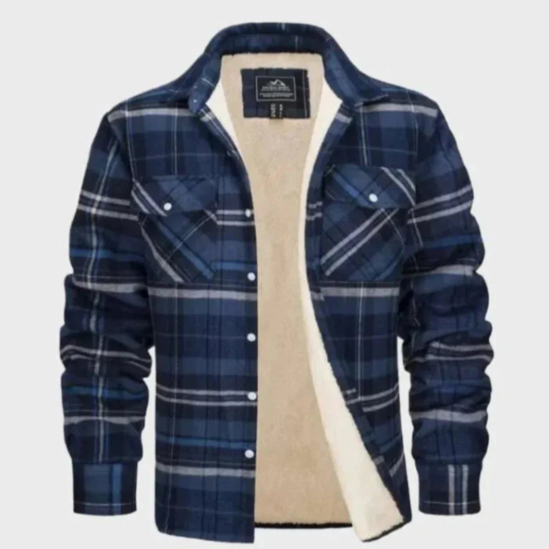 Liam Sherpa-Lined Flannel Jacket For Men Rugged Plaid Coat With Cozy Sherpa Lining