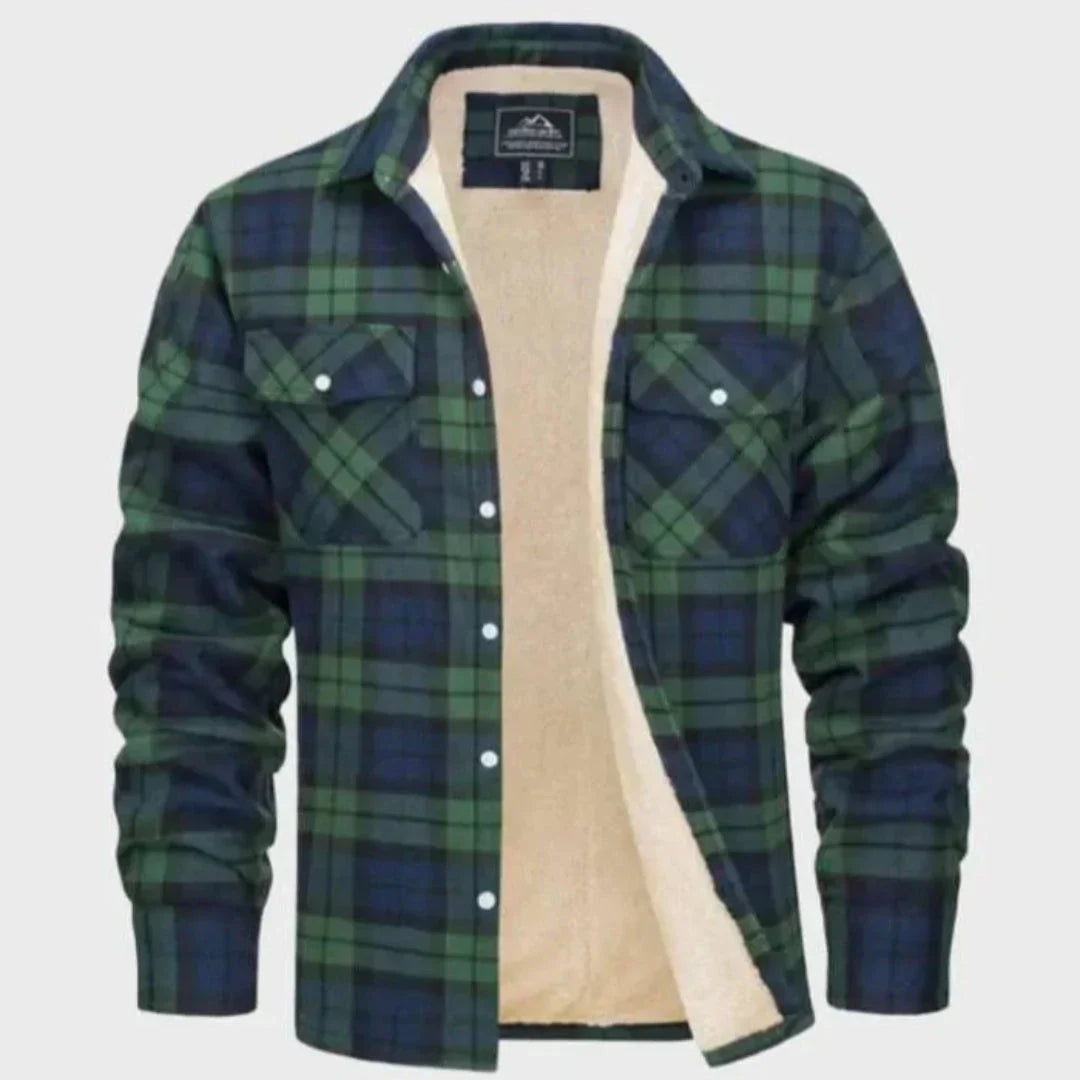 Liam Sherpa-Lined Flannel Jacket For Men Rugged Plaid Coat With Cozy Sherpa Lining