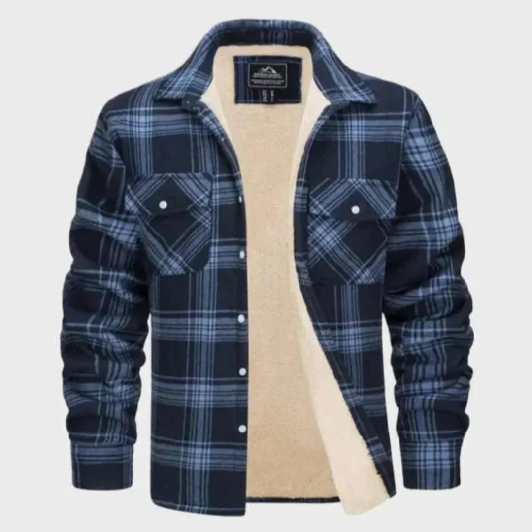 Liam Sherpa-Lined Flannel Jacket For Men Rugged Plaid Coat With Cozy Sherpa Lining