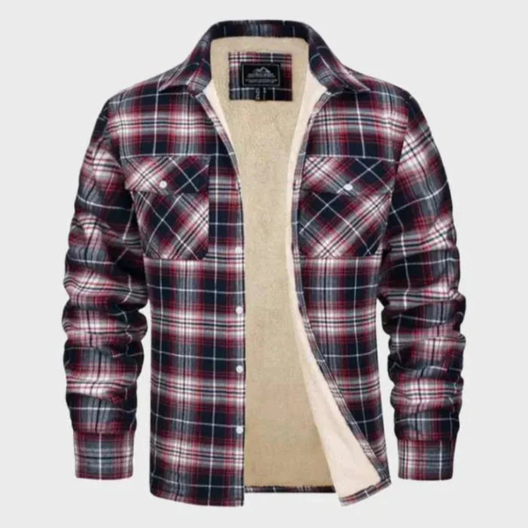 Liam Sherpa-Lined Flannel Jacket For Men Rugged Plaid Coat With Cozy Sherpa Lining