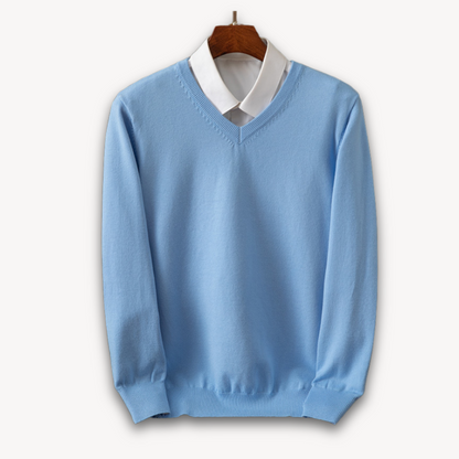 TrendAura Men's V Neck Slim Fit Sweater In Soft Knit With Ribbed Edges For Versatile Style