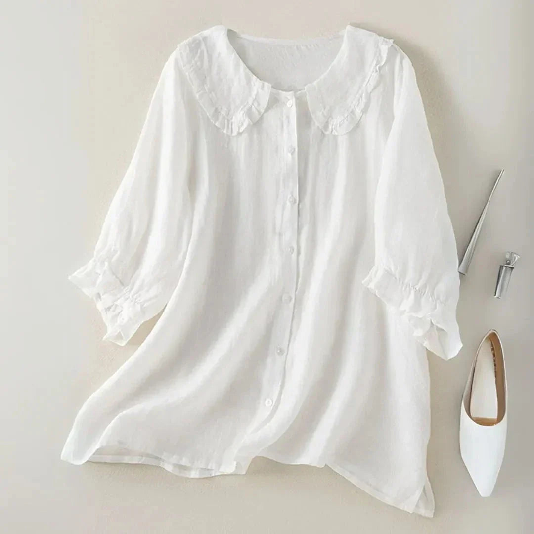 Lila Ruffled Peter Pan Collar Top