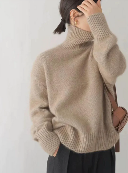 Women's Turtleneck Sweater with Soft Fabric and Cozy Fit