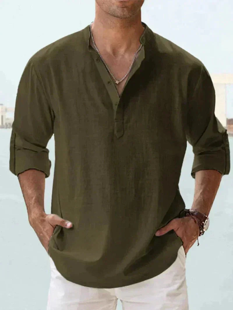 LinoVita Linen Shirt For Men Breathable Summer Comfort Lightweight Everyday Wear
