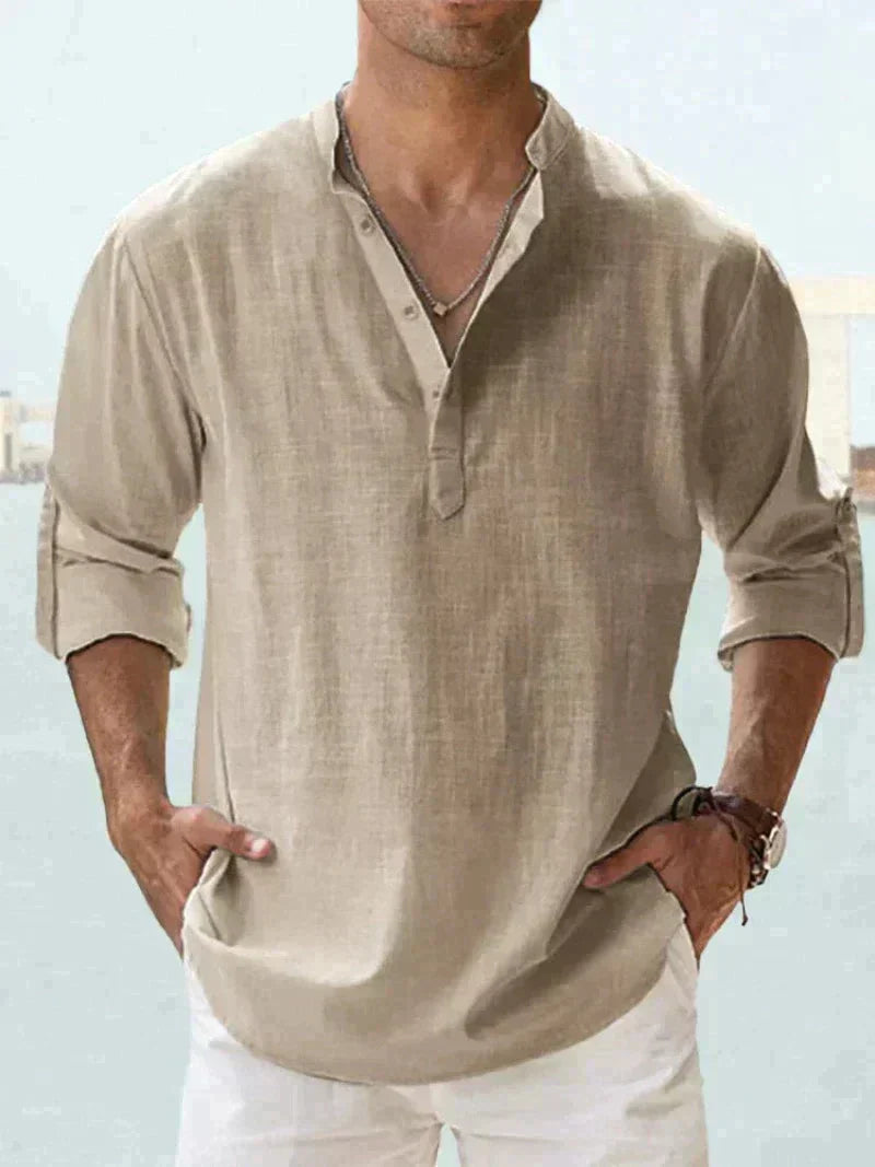 LinoVita Linen Shirt For Men Breathable Summer Comfort Lightweight Everyday Wear