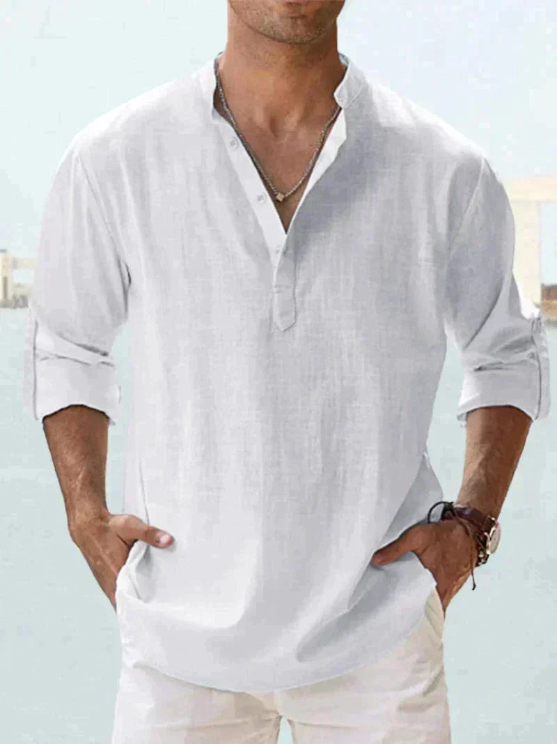 LinoVita Linen Shirt For Men Breathable Summer Comfort Lightweight Everyday Wear