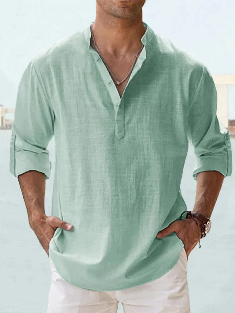 LinoVita Linen Shirt For Men Breathable Summer Comfort Lightweight Everyday Wear