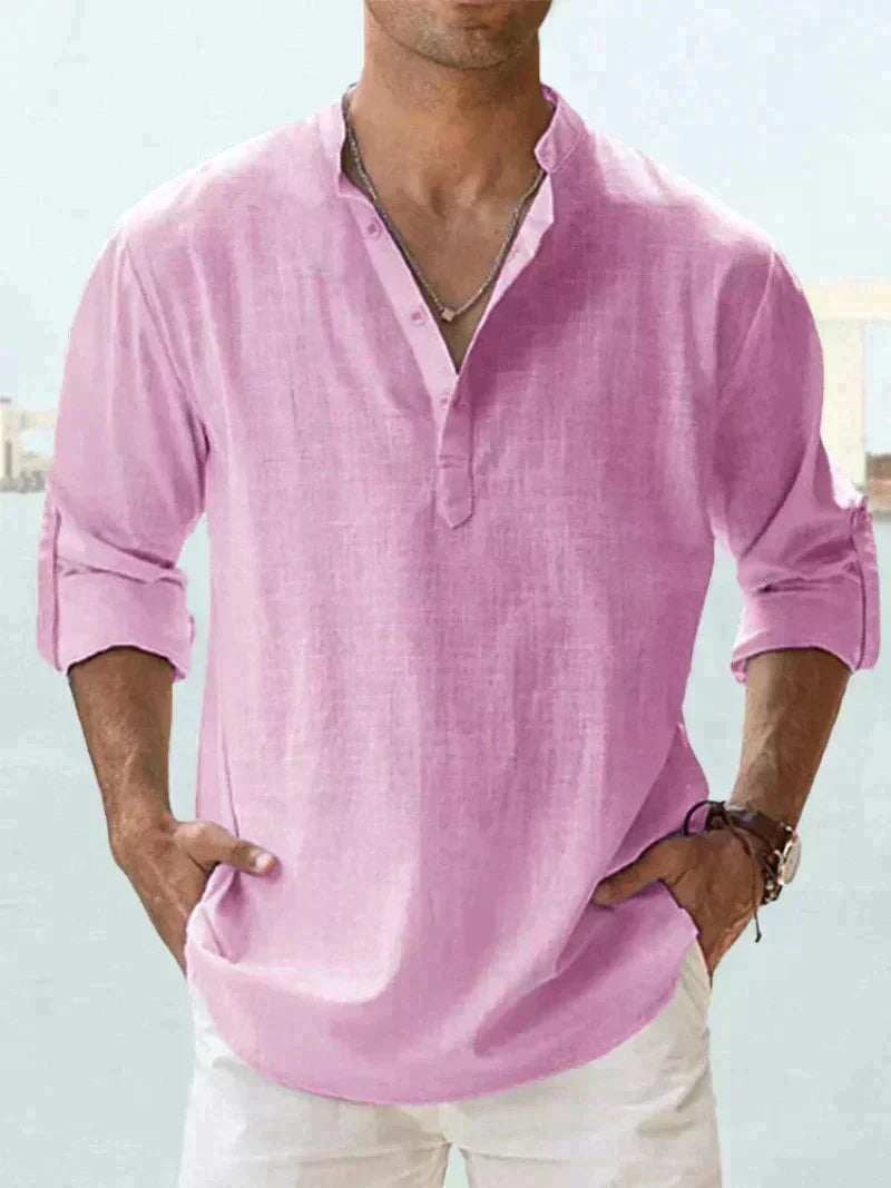 LinoVita Linen Shirt For Men Breathable Summer Comfort Lightweight Everyday Wear
