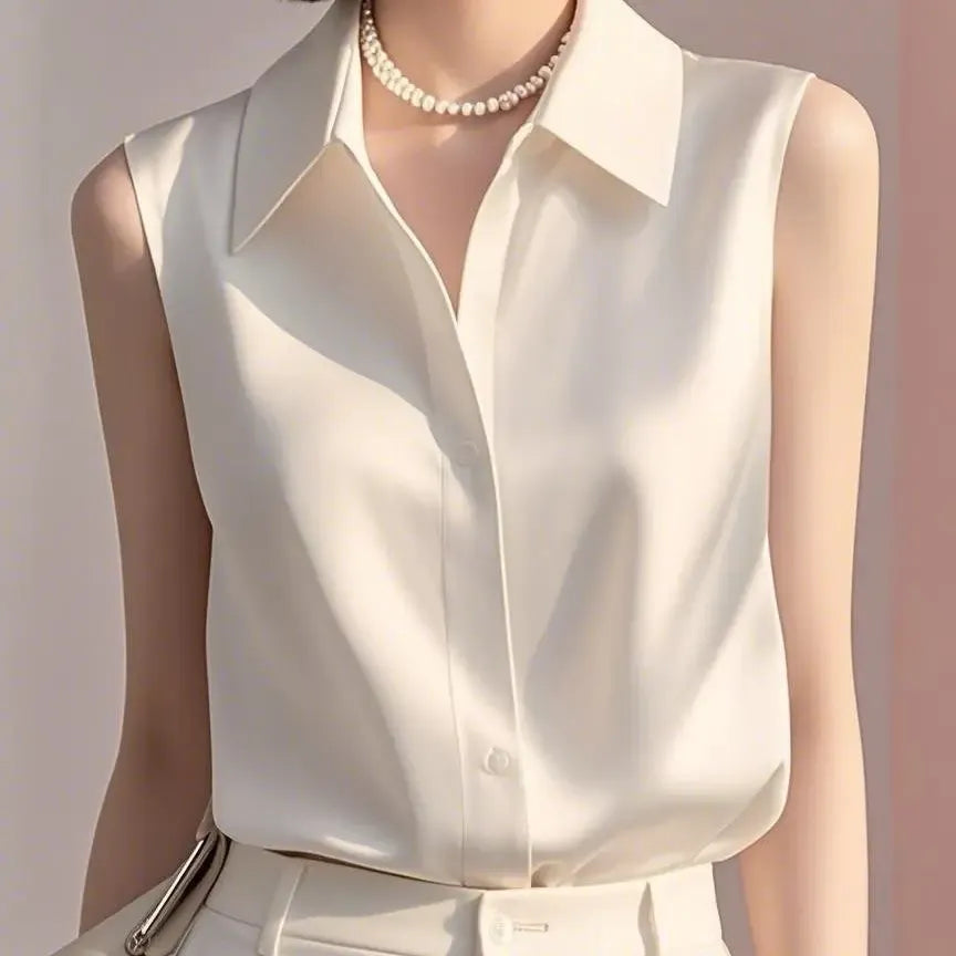 Liora Satin Button Blouse