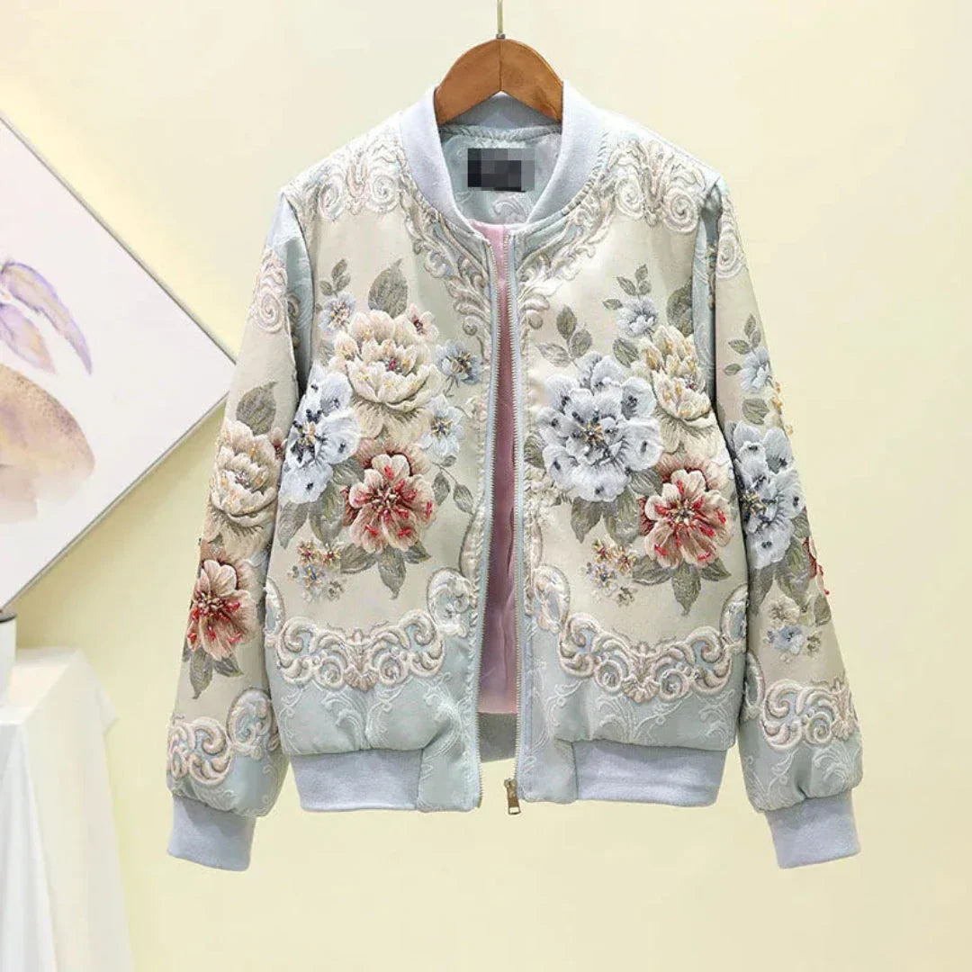 Liz Embroidered Floral Bomber Jacket