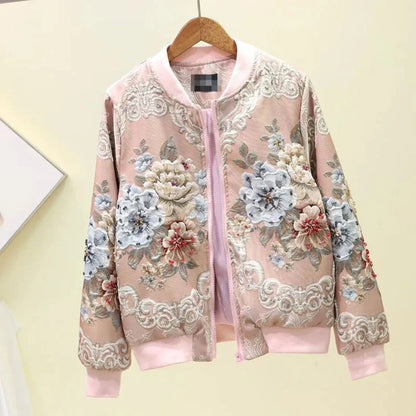 Liz Embroidered Floral Bomber Jacket