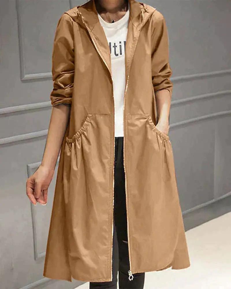 Long Waterproof Raincoat for Women – Stylish & Weather-Resistant