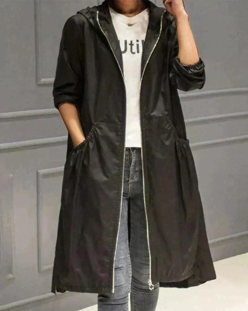 Long Waterproof Raincoat for Women – Stylish & Weather-Resistant