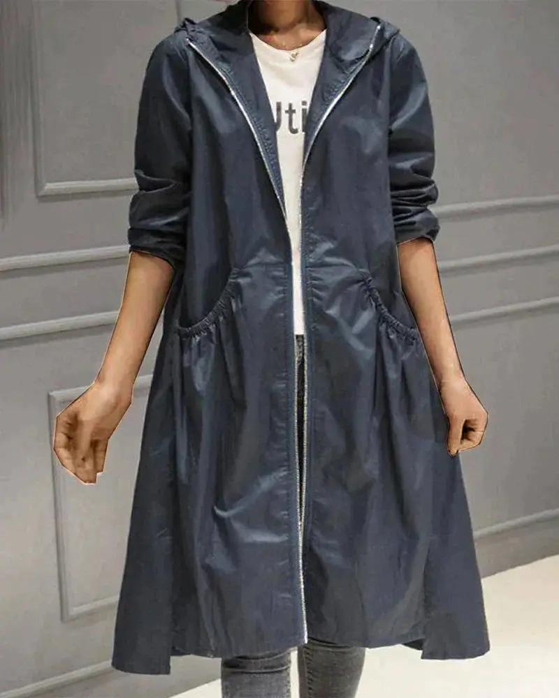Long Waterproof Raincoat for Women – Stylish & Weather-Resistant
