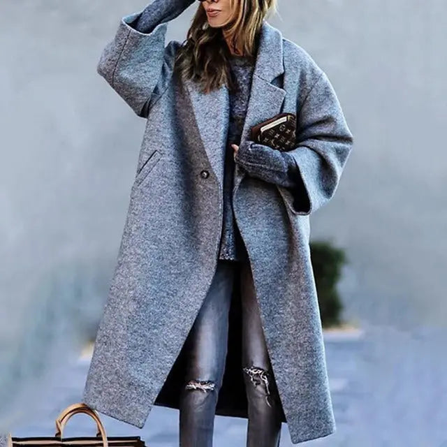 Long Stylish Trench Coat for Women – Warm, Comfortable Winter Fit