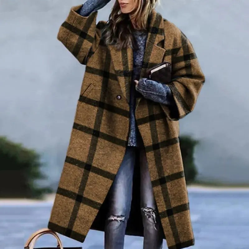 Long Stylish Trench Coat for Women – Warm, Comfortable Winter Fit