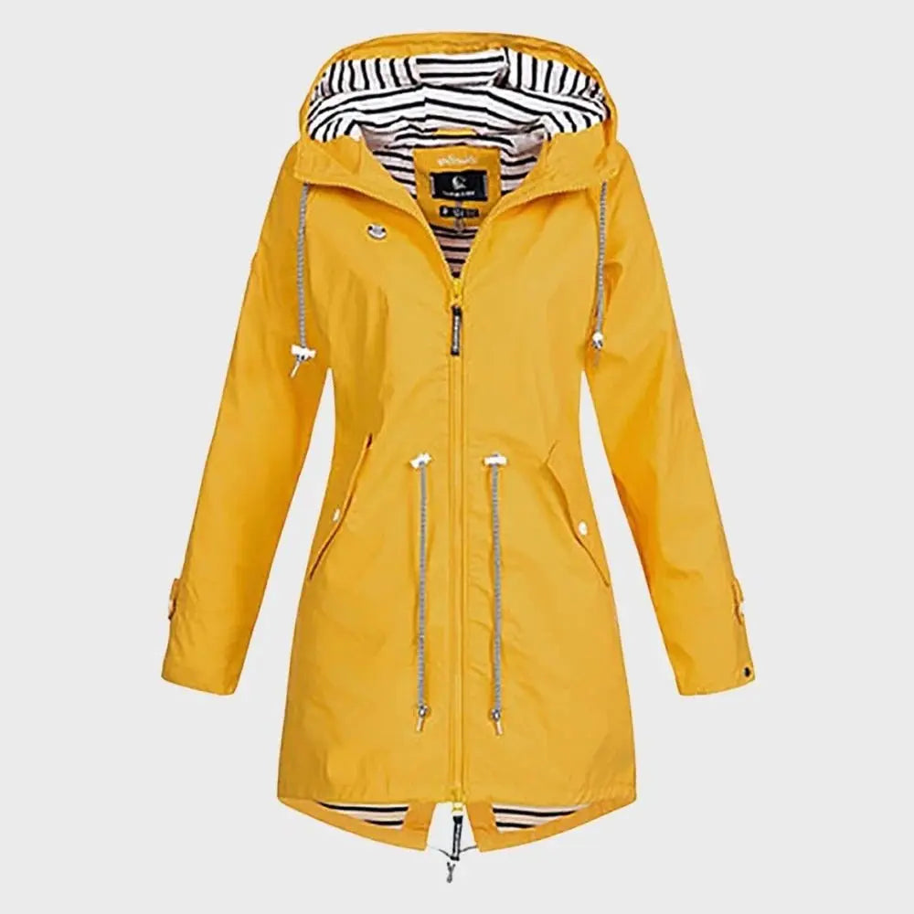 Long Waterproof Rain Jacket for Women – Stylish & Functional Rain Coat
