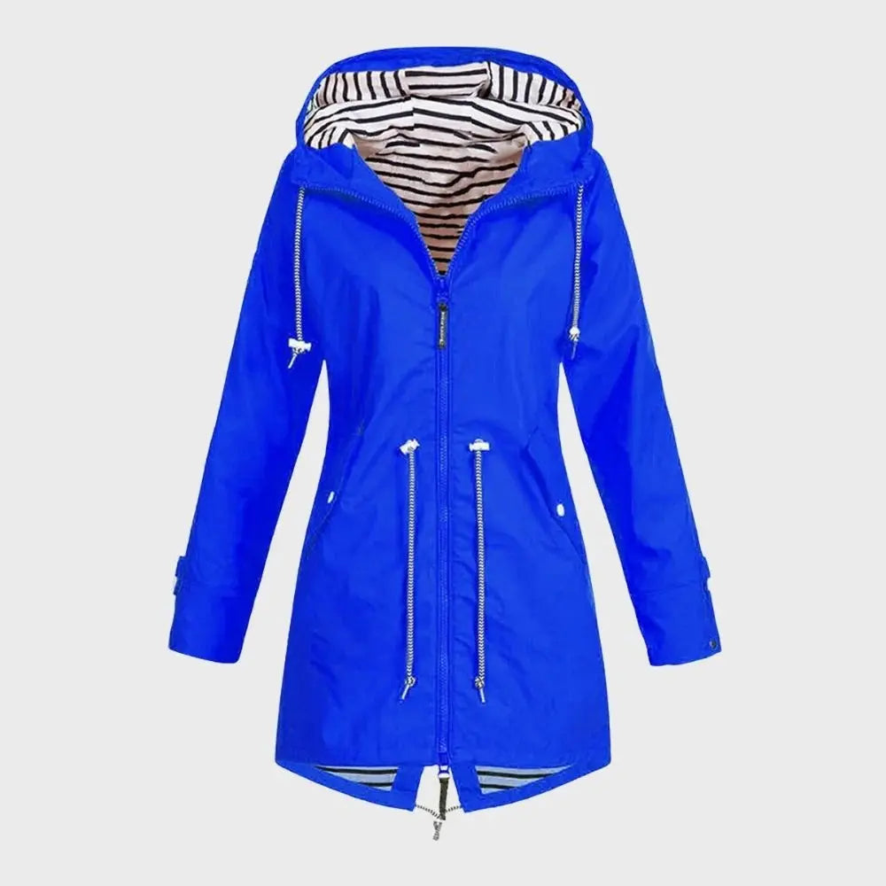 Long Waterproof Rain Jacket for Women – Stylish & Functional Rain Coat