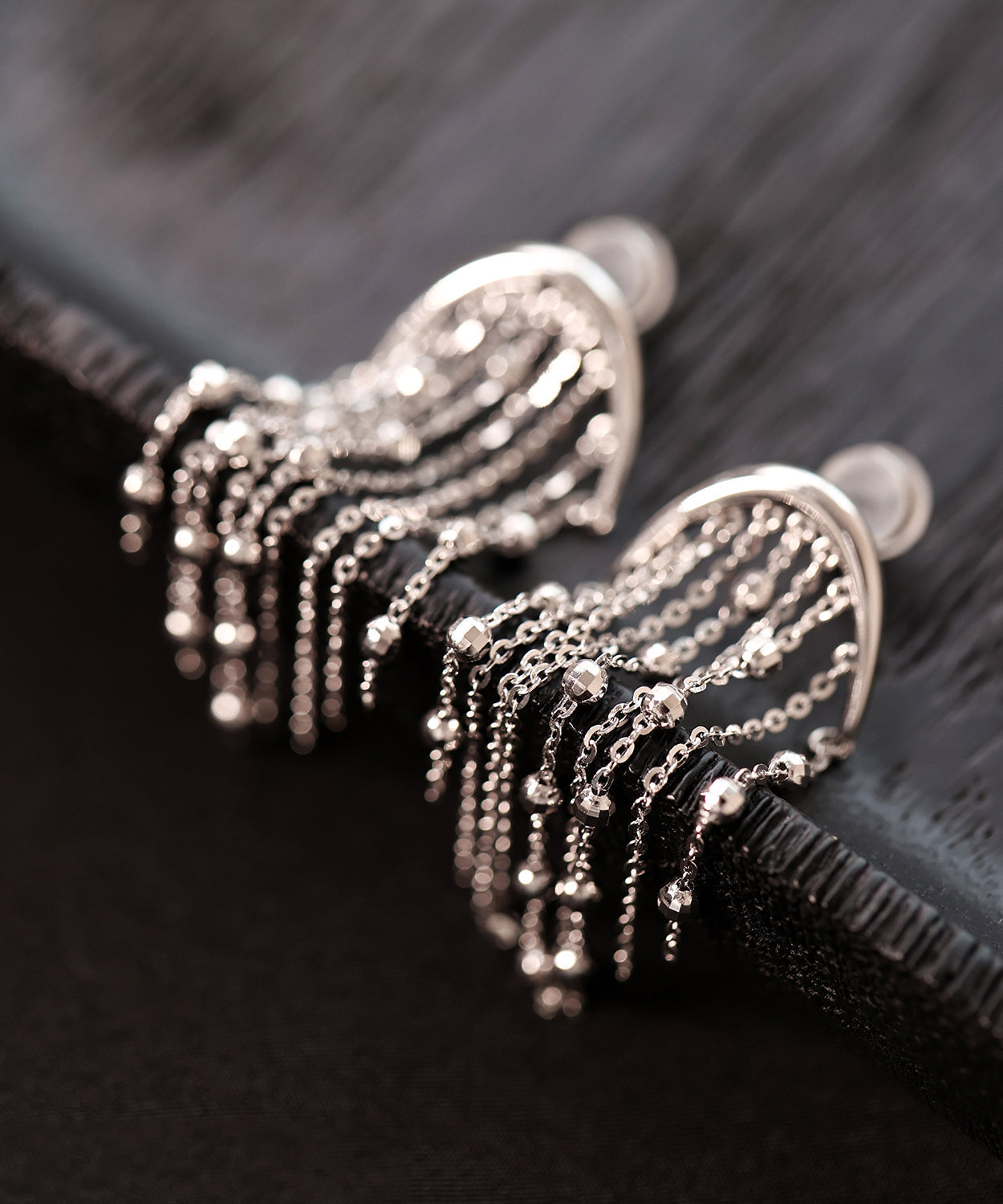 Boucles d'oreilles pendantes à pampilles en argent sterling et soie - TrendAura