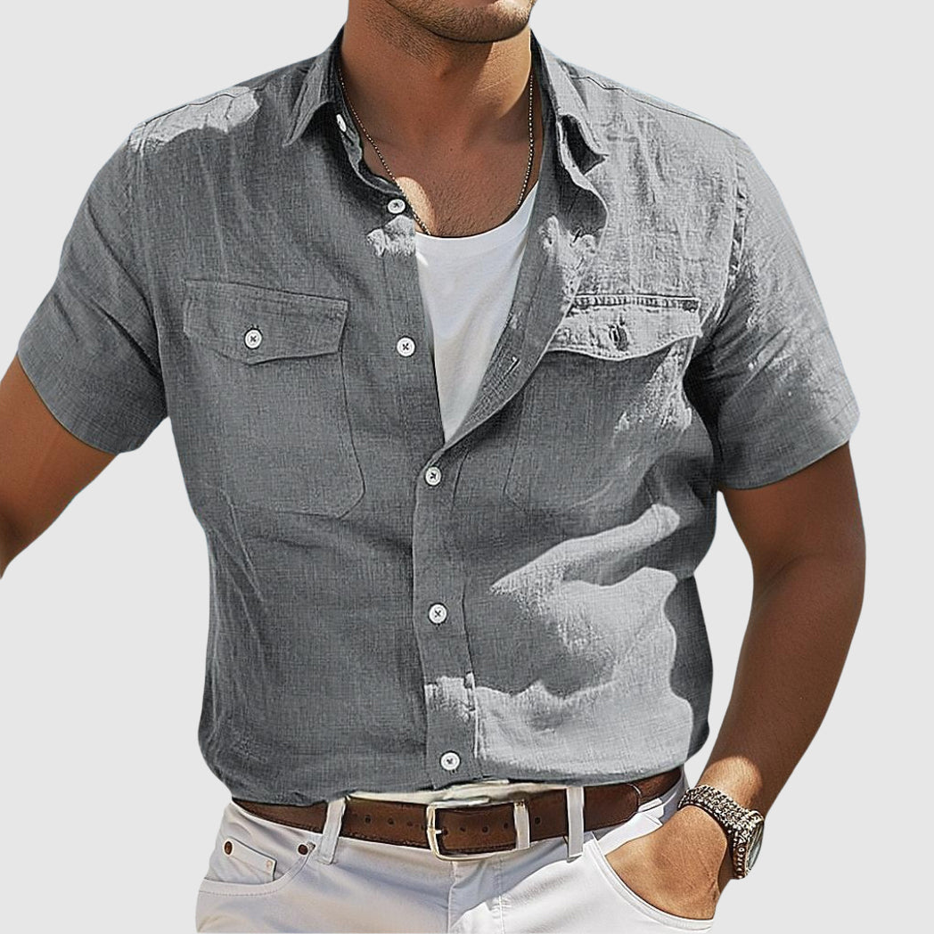 Lennard Sunset Linen Shirt For Men Breathable Linen Cotton Blend Relaxed Fit Comfort