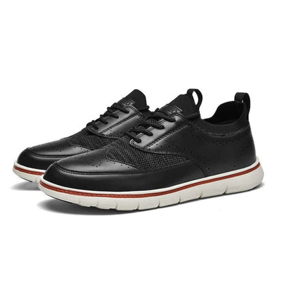 Luca Classic Leather Sneakers for Men with Breathable Microfiber Upper and Cushioned EVA Insole Durable Rubber Outsole