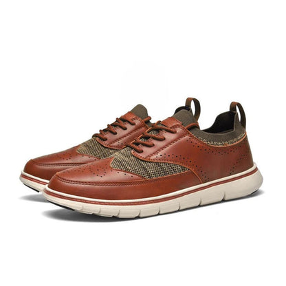 Luca Classic Leather Sneakers for Men with Breathable Microfiber Upper and Cushioned EVA Insole Durable Rubber Outsole
