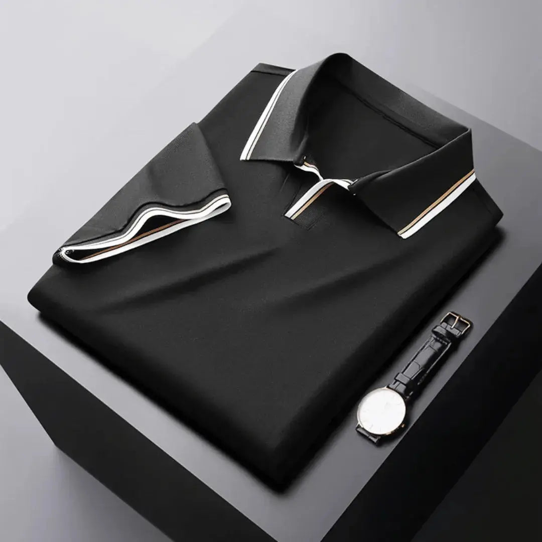 Luca Romano Signature Polo Shirt with Contrast Collar Trim, Premium Fabric, Modern Elegant Fit by TrendAura