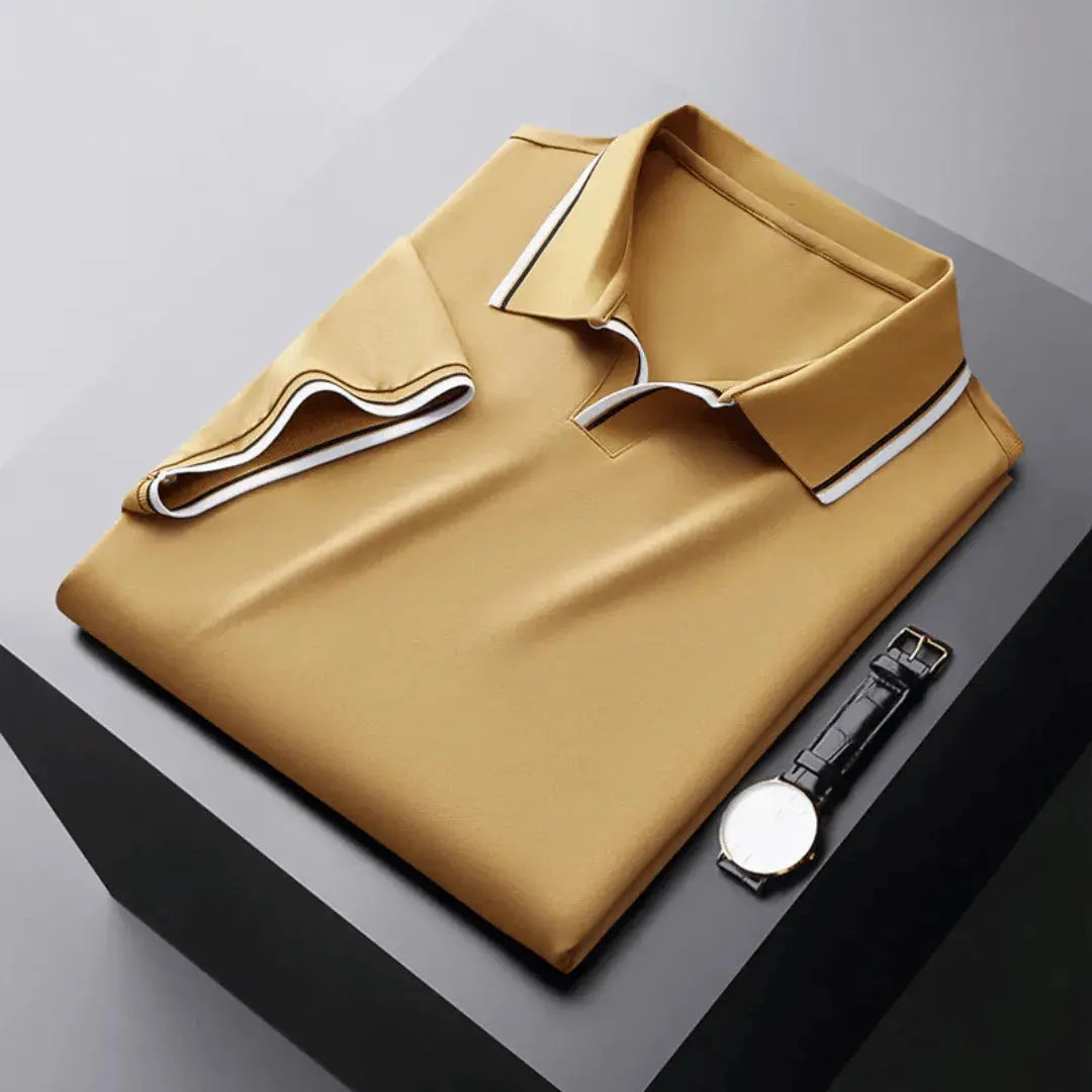 Luca Romano Signature Polo Shirt with Contrast Collar Trim, Premium Fabric, Modern Elegant Fit by TrendAura
