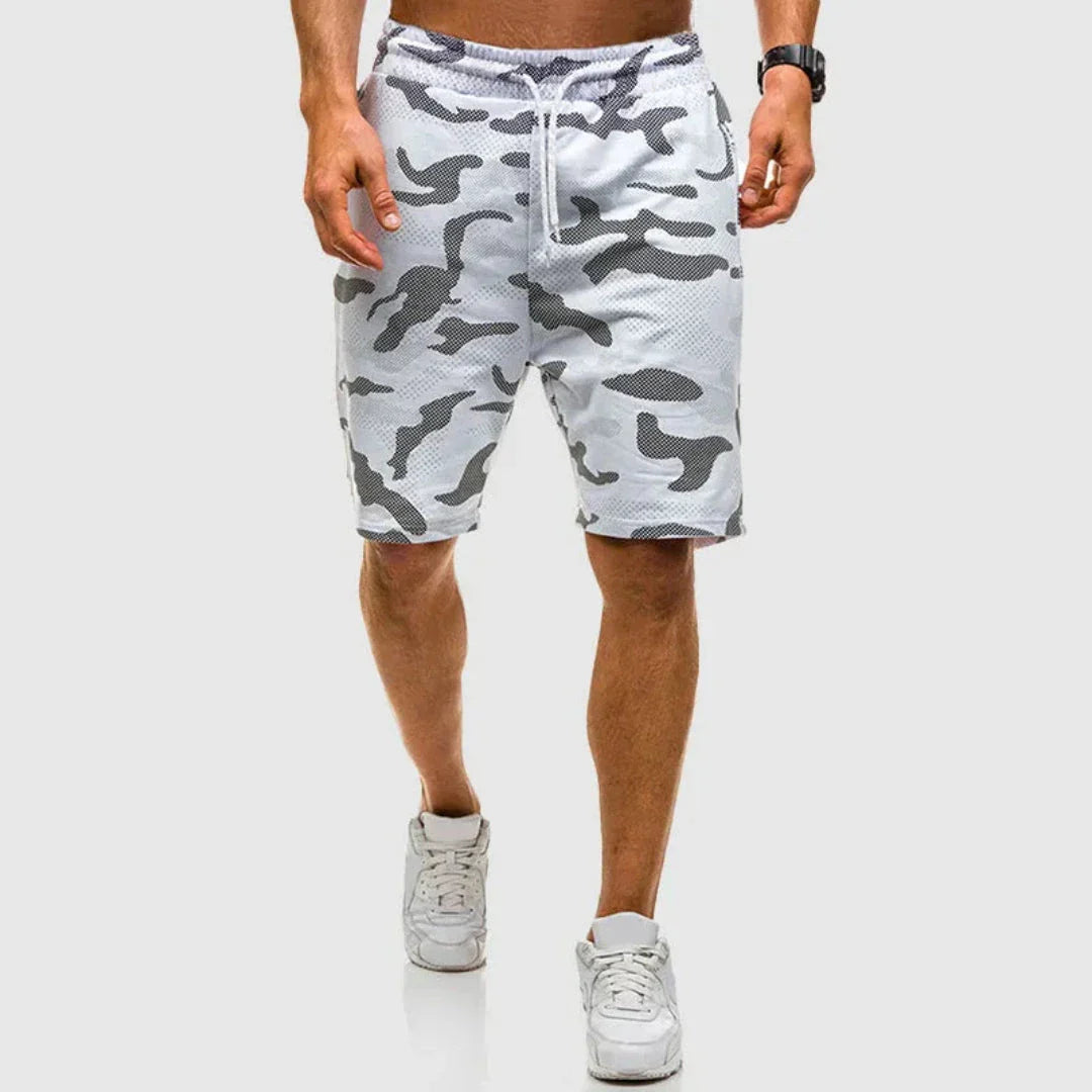 Lucas Camo Mesh Shorts With Elastic Waistband Adjustable Drawstring for Men Breathable Lightweight Performance
