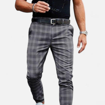 Ancient World | Men's Checked Chino Pants Premium Elegance