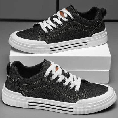 Luke Denim Lace-Up Low Top Sneakers