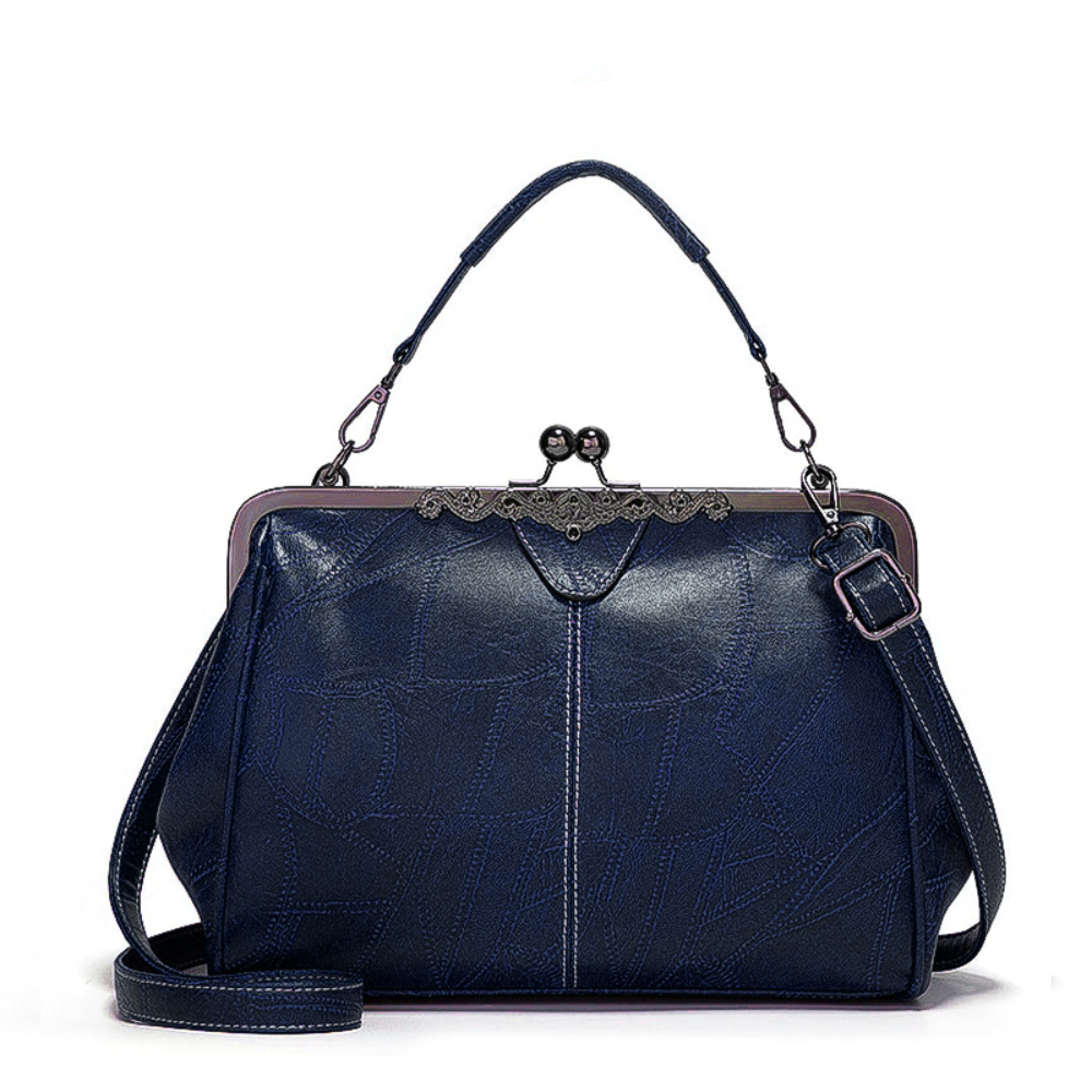 TrendAura Jacqueline Vintage Clasp Handbag - Durable Faux Leather, Adjustable Crossbody Strap