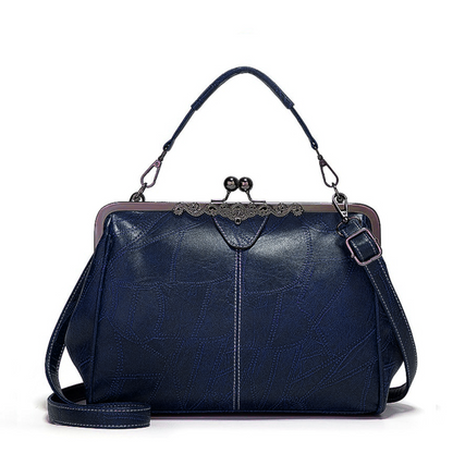 TrendAura Jacqueline Vintage Clasp Handbag - Durable Faux Leather, Adjustable Crossbody Strap
