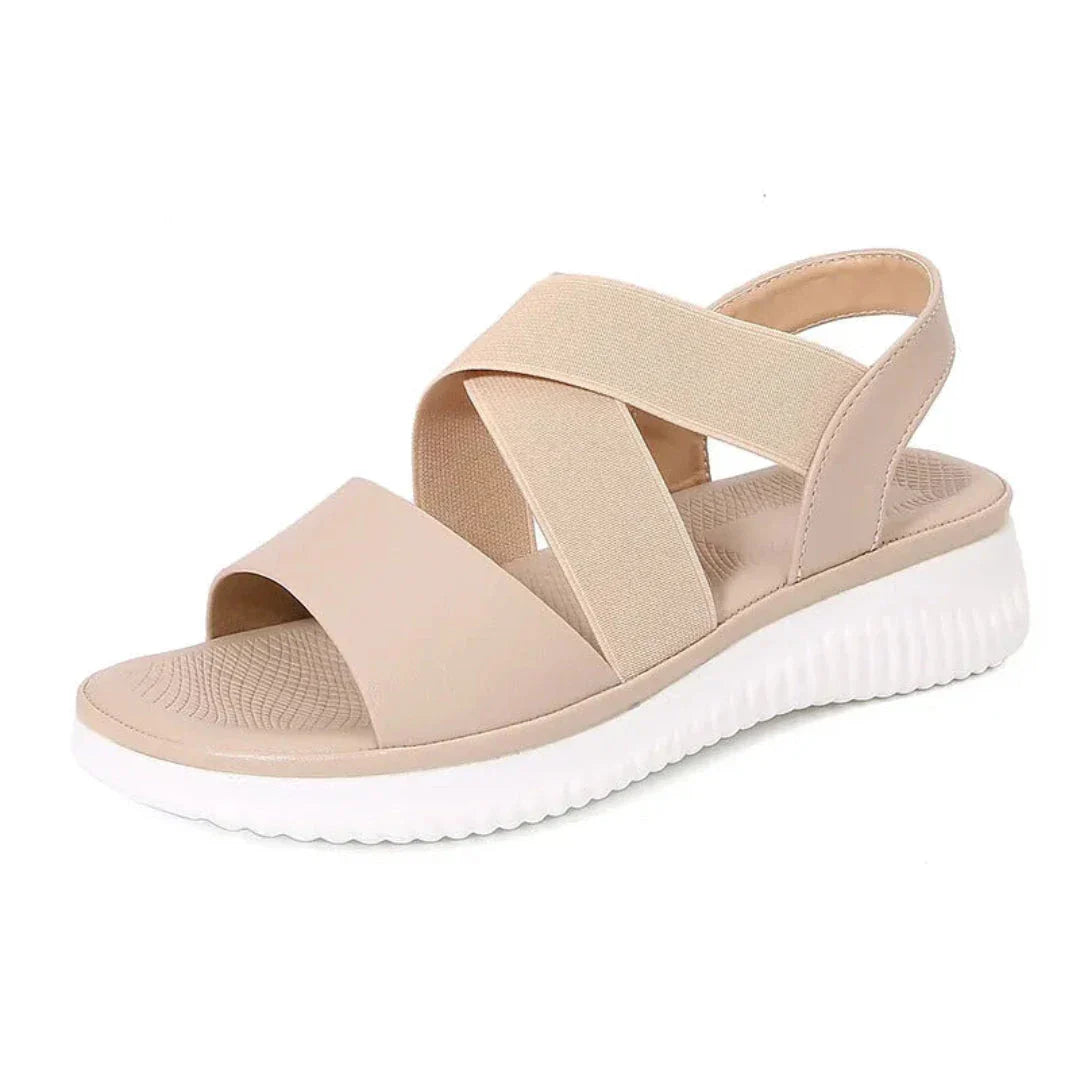 Luna Crisscross Elastic Slingback Sandals