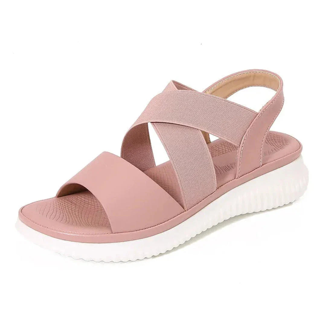 Luna Crisscross Elastic Slingback Sandals