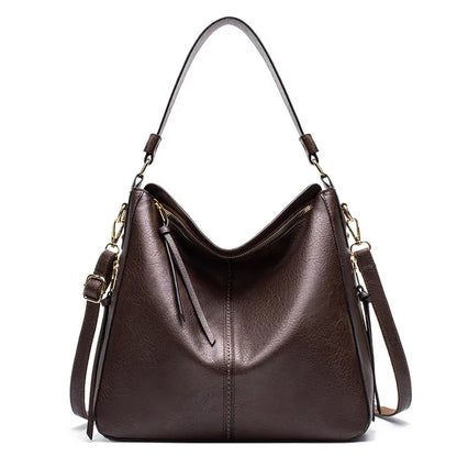 Leather Hobo Handbag For Women Soft Genuine Leather Spacious Versatile Everyday Carry