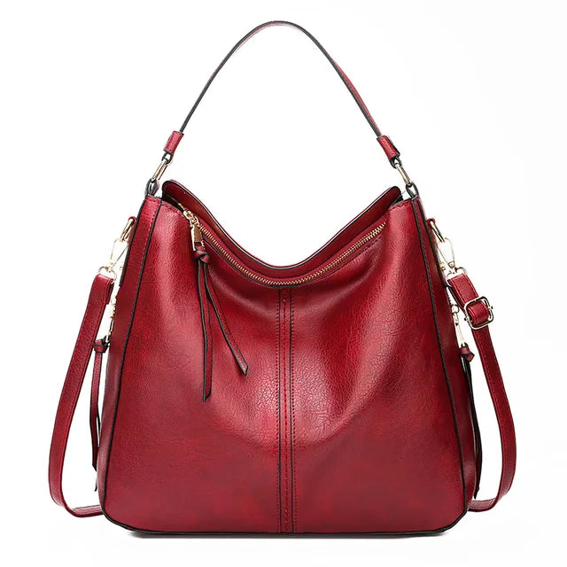 Leather Hobo Handbag For Women Soft Genuine Leather Spacious Versatile Everyday Carry