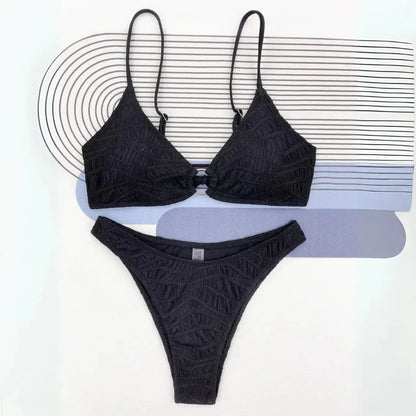 Midnight Triangle Ring Bikini Set