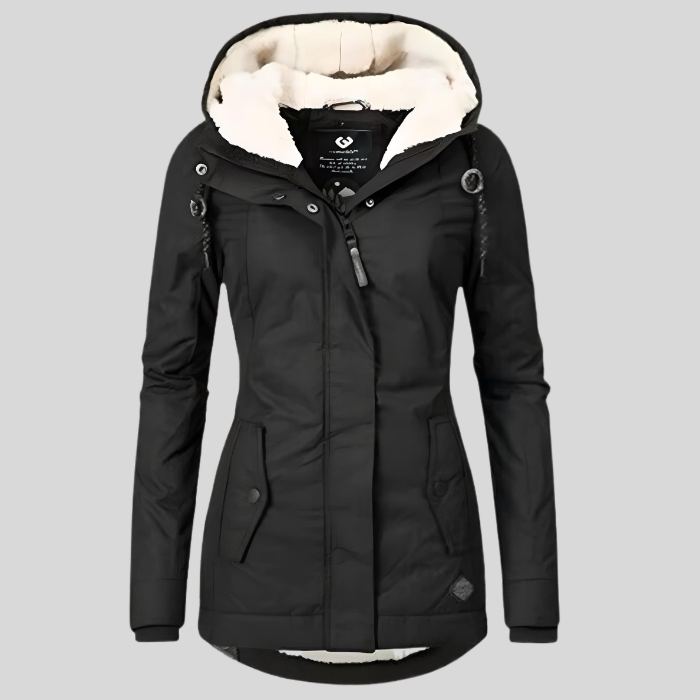 Eloura-Moda | Warm winter jacket with hood for women